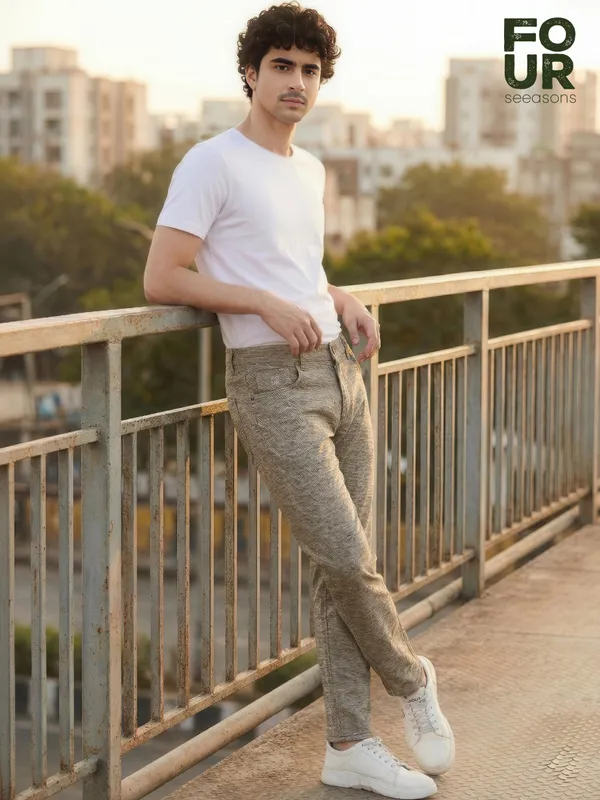 Mens_Beige_Textured_Slim_Fit_Casual_Trousers