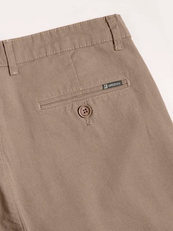Brown_cool__linen_Flat_Front_trousers__for_Men