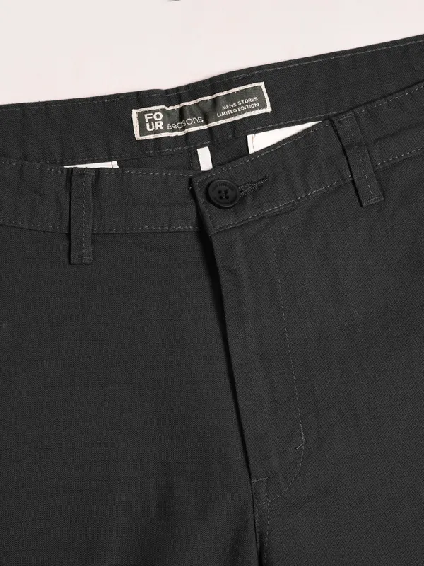 Black_cool_linen_Flat_Front__Trousers_for_Men