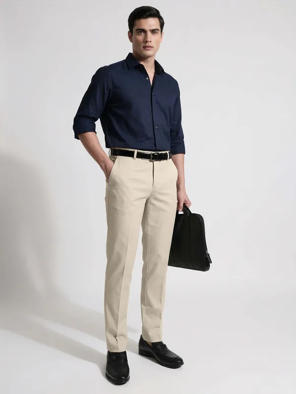 Beige_FLEXI_WAIST_formal_formal_trouser_for_Men