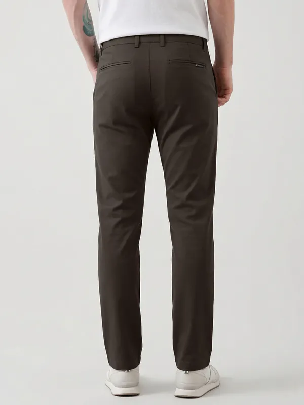 DK_OLIVE_Solid_Slim_Fit_4WAY_STRETCH_Trousers_for_Men