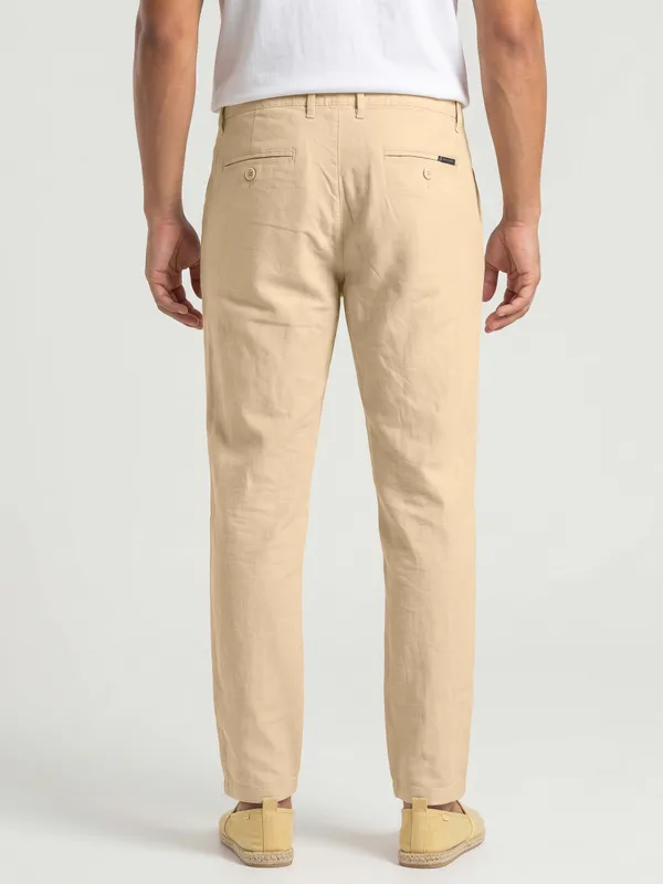Beige_cool__linen_flat_front_trouers___for_Men