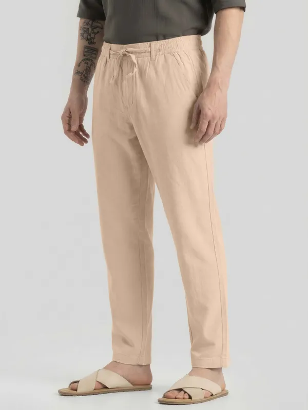 Mens_AIR_LINEN__Beige_Drawstring_Linen_Trousers