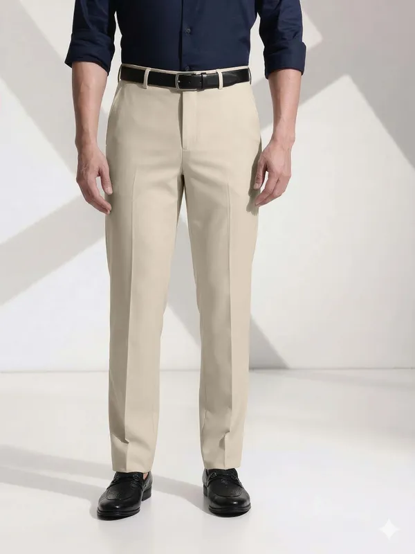 Beige_FLEXI_WAIST_formal_formal_trouser_for_Men