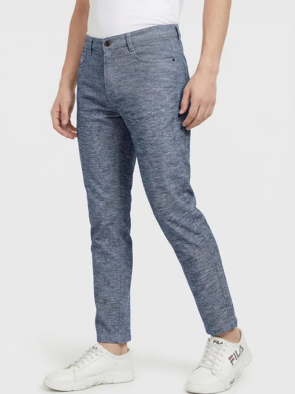 Mens_Blue_Textured_Slim_Fit_Casual_Trousers