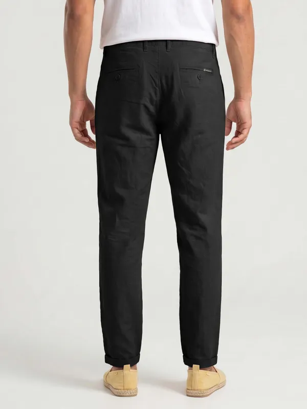 Black_cool_linen_Flat_Front__Trousers_for_Men