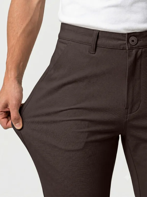 DK_OLIVE_Solid_Slim_Fit_4WAY_STRETCH_Trousers_for_Men