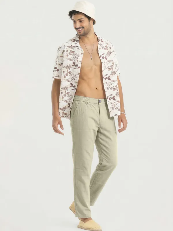 Mens_Olive_Green_Elastic_Waist_Casual_Trousers