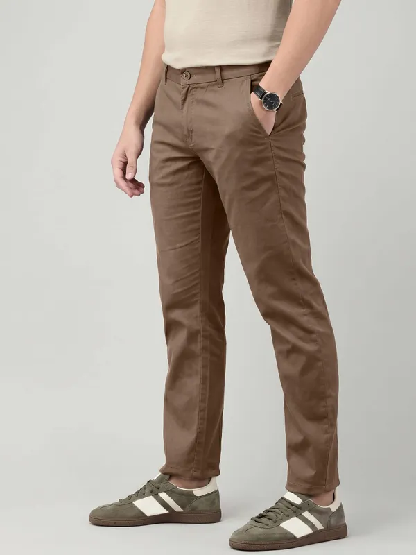 MOSS_Brown_Cotton_Casual_Chino_Trousers_for_Men