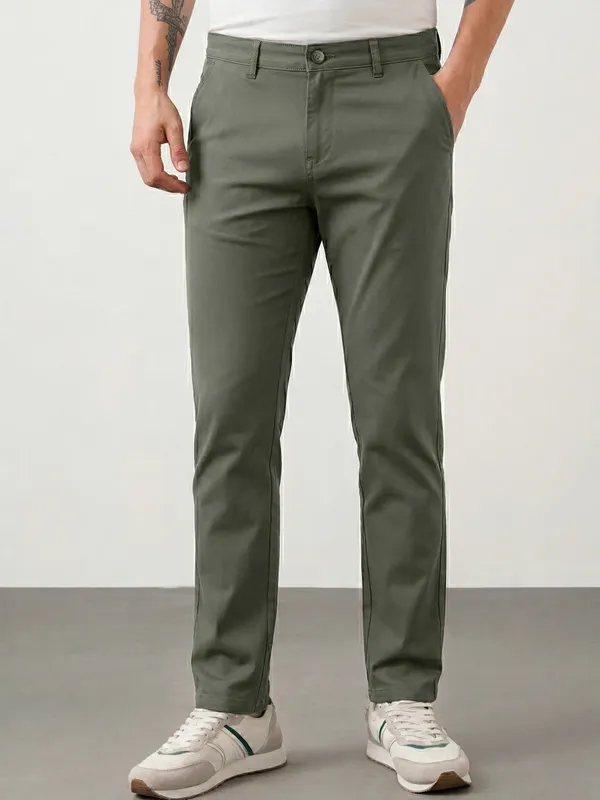 PISTA_Solid_Slim_Fit_4WAY_STRETCH_Trousers_for_Men