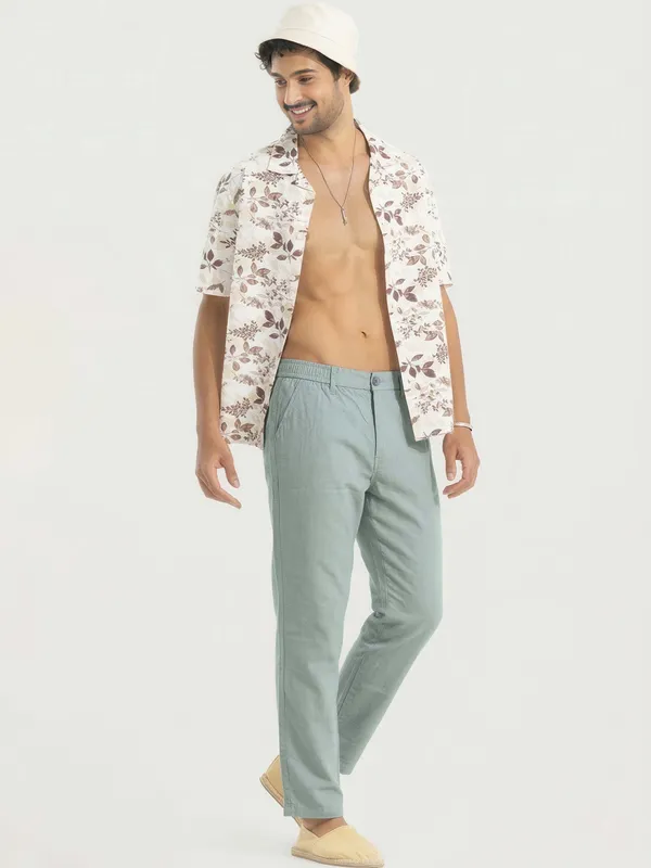 Mens_Sage_Green_Casual_Trousers_With_Elastic_Waistband