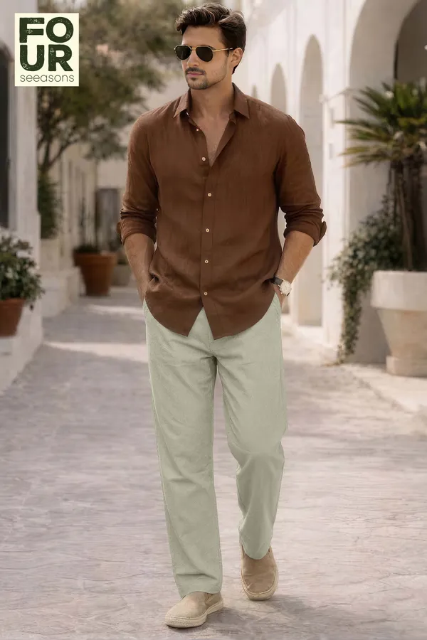 Mens_Sage_Green_Elasticated_Waist_Chino_Trousers