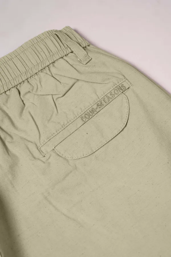 Mens_Olive_Green_Elastic_Waist_Casual_Trousers