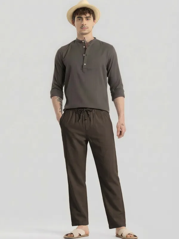Mens_AIR_LINEN_Linen_Casual_Drawstring_Pants_Dark_olive