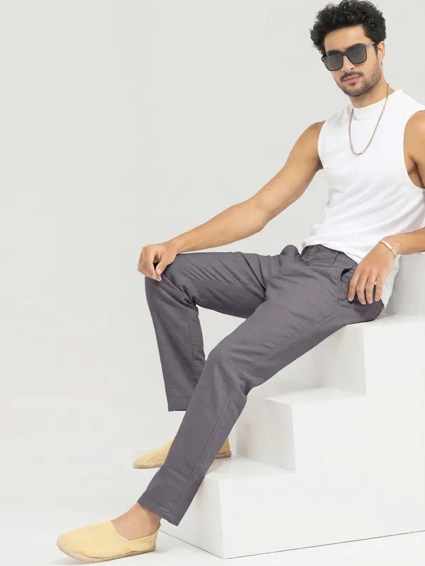 Dark_Grey_cool_linen__Flat_Front_linen_for_Men