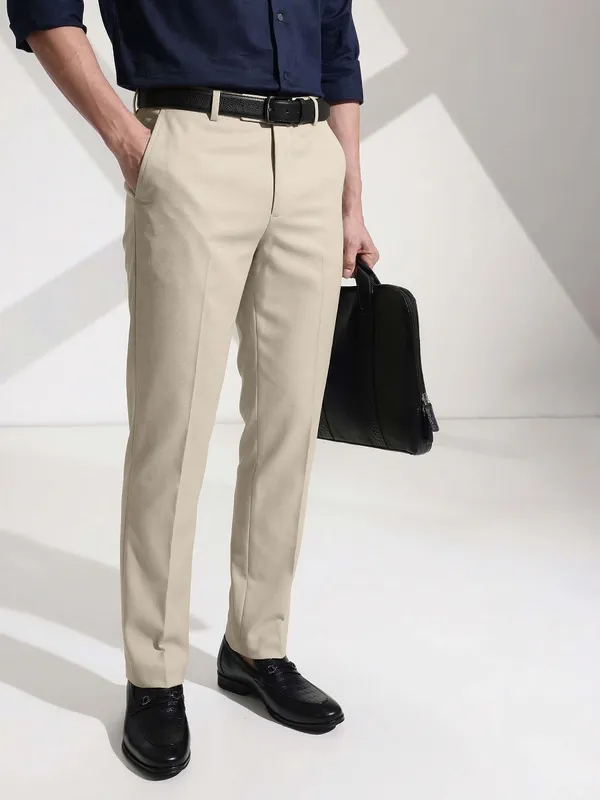 Beige_FLEXI_WAIST_formal_formal_trouser_for_Men