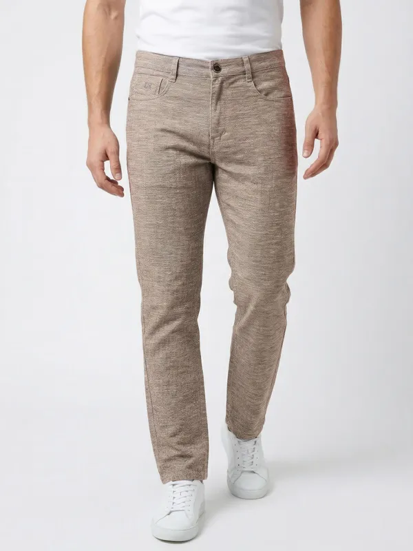 Mens_Beige_Textured_Slim_Fit_Casual_Trousers