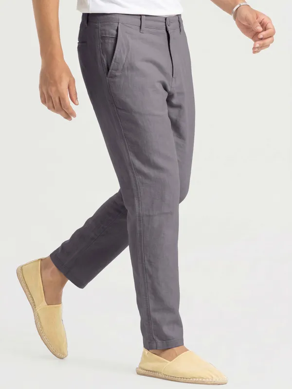 Dark_Grey_cool_linen__Flat_Front_linen_for_Men