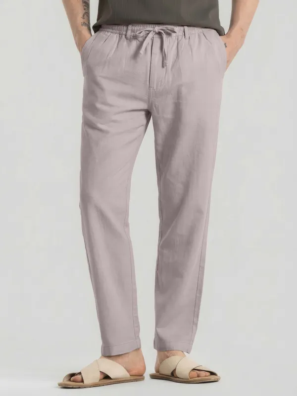 Mens_AIR_LINEN_Casual_Drawstring_Pants_Light_Grey
