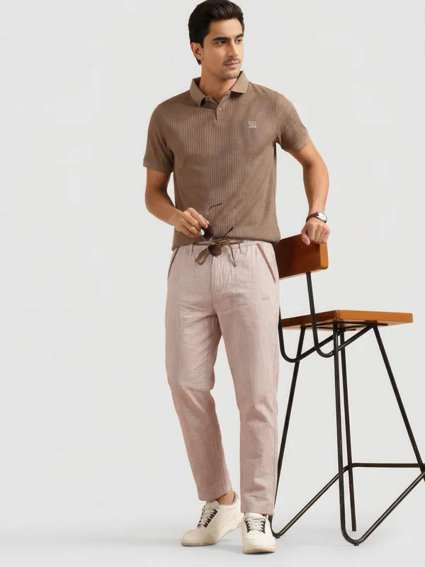Brown_Striped_Cotton_Drawstring_Casual_Trousers_for_Men
