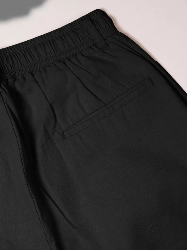 Mens_AIR_LINEN_Black_Drawstring_Casual_Pants