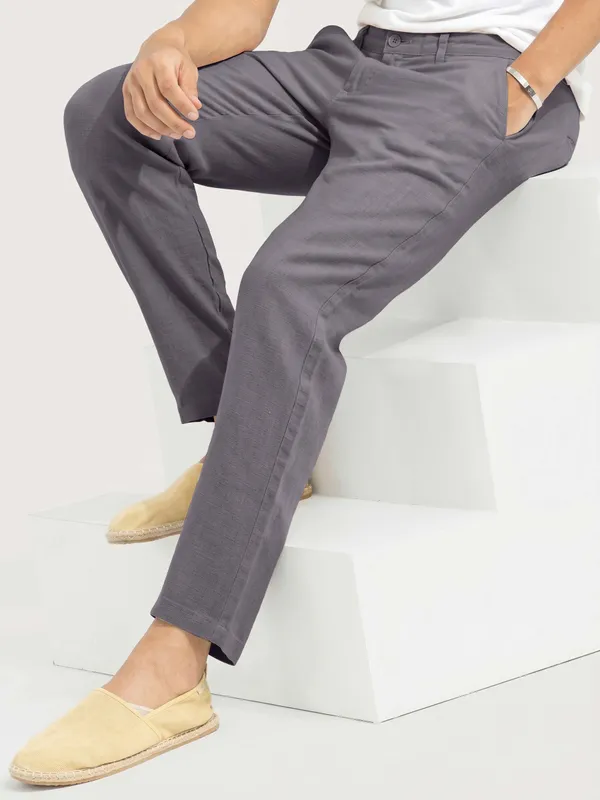 Dark_Grey_cool_linen__Flat_Front_linen_for_Men