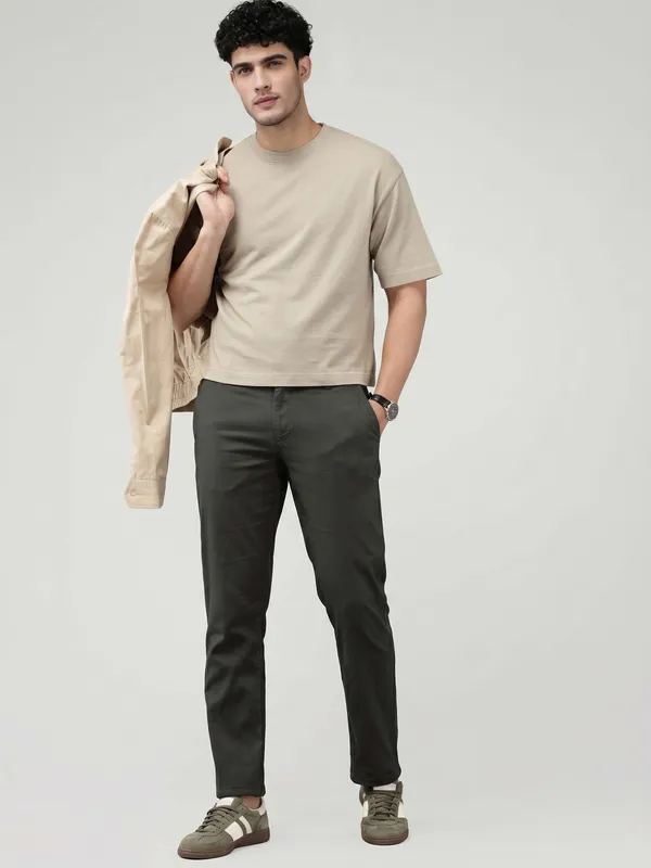 DARK_Olive_Green__Cotton_Casual_Chino_Trousers_for_Men