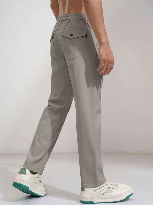 Mens_grey_Olive__casual__Trousers_With_Flat_Front_And_Straight_Fit
