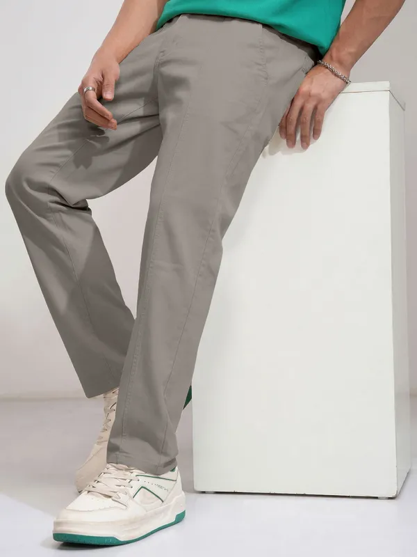 Mens_grey_Olive__casual__Trousers_With_Flat_Front_And_Straight_Fit