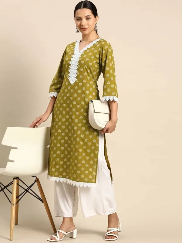 TATVANI_–_Rayon_Lace_Straight_Kurti_❤️