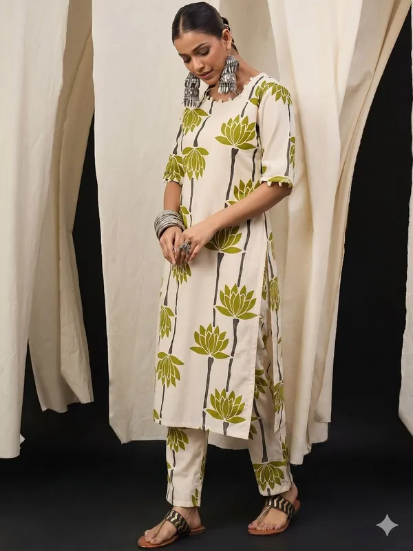 TATVANI_–_Rayon_Printed_Kurti_Pant_Set_❤️