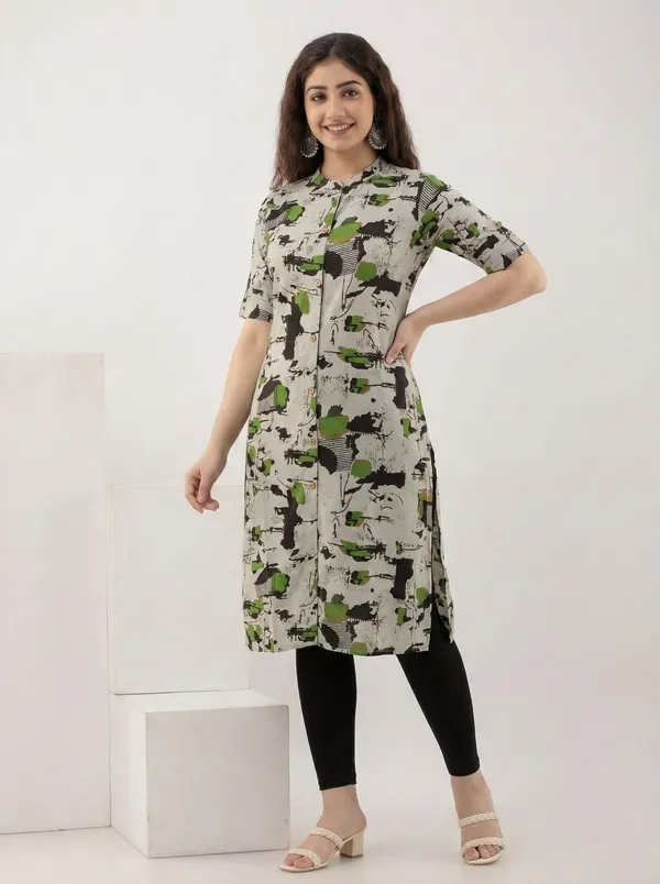 TATVANI_–_Rayon_Printed_Straight_Kurti_❤️