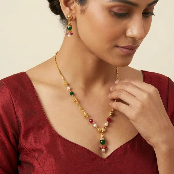 Gold_Alloy,_Beads_Necklace_Set_With_Earrings_For_Women