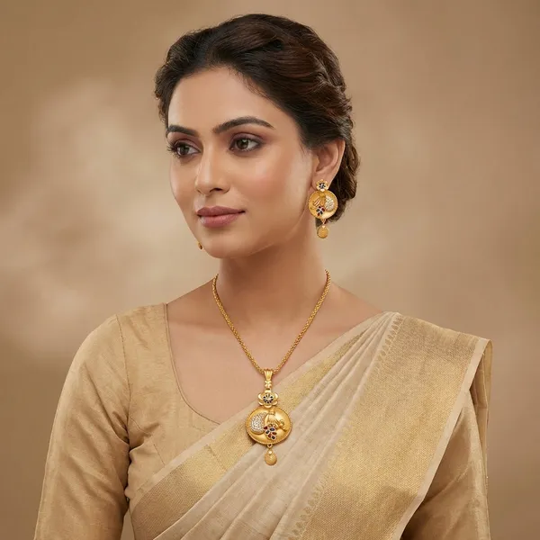 Gold_Alloy,_Ad_Stones_Pendant_Set_With_Earrings_For_Women