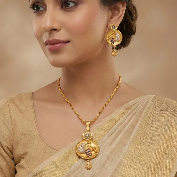 Gold_Alloy,_Ad_Stones_Pendant_Set_With_Earrings_For_Women
