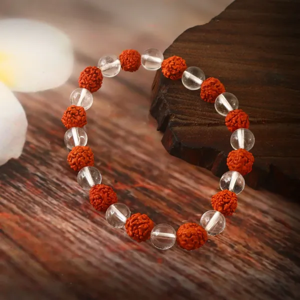 Natural_5_Mukhi_Rudraksha_Quartz_Adjustable_Healing_Bracelet