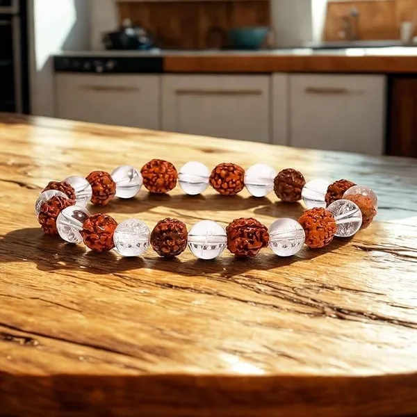 Natural_5_Mukhi_Rudraksha_Quartz_Adjustable_Healing_Bracelet