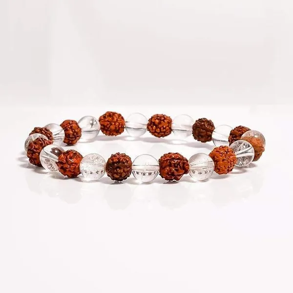 Natural_5_Mukhi_Rudraksha_Quartz_Adjustable_Healing_Bracelet