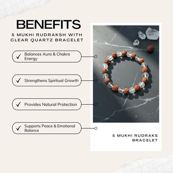 Natural_5_Mukhi_Rudraksha_Quartz_Adjustable_Healing_Bracelet