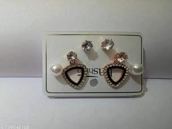 Silver_And_Black_Luxury_Rose_Gold_Stud_Pearl_Drop_Earring_Combo_Set_Of_2