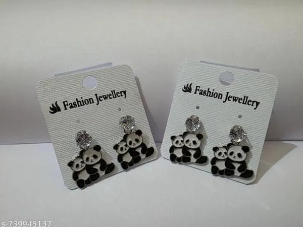 Silver_And_Black_Adorable_Mother_Baby_Panda_Dangle_Earrings_Sparkly_Crystal_Studs
