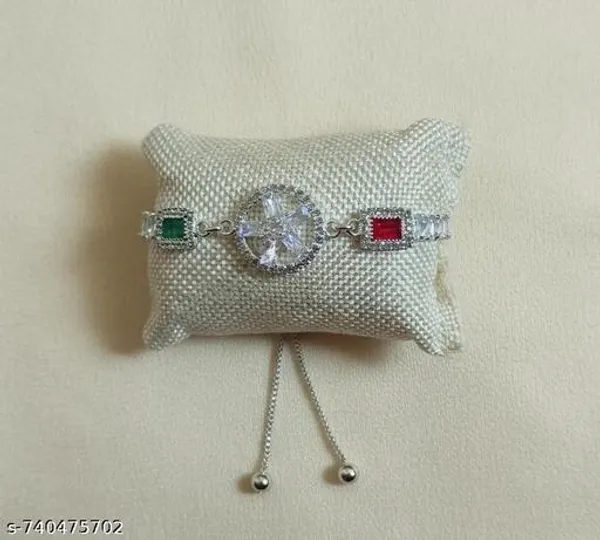 Silver_Adjustable_Crystal_Halo_Bracelet_Green_Red_Gemstone_Star_Charm_Bracelet