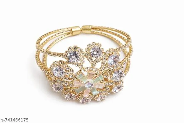 Gold_Statement_Cuff_Bracelet_For_Women_Multi_Strand_Crystal_Floral_Bangle_Wedding_Special_Occasion_Jewellery