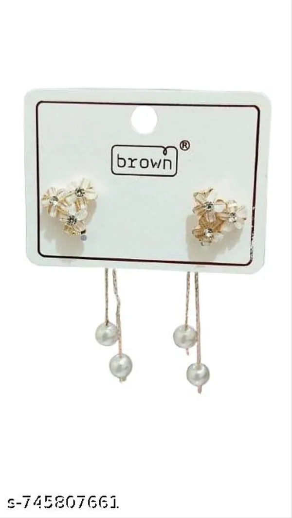 Gold_And_Off_White_Blushing_Meadow_Triple_Flower_Studs_With_Dainty_Pearl_Drop_Accents