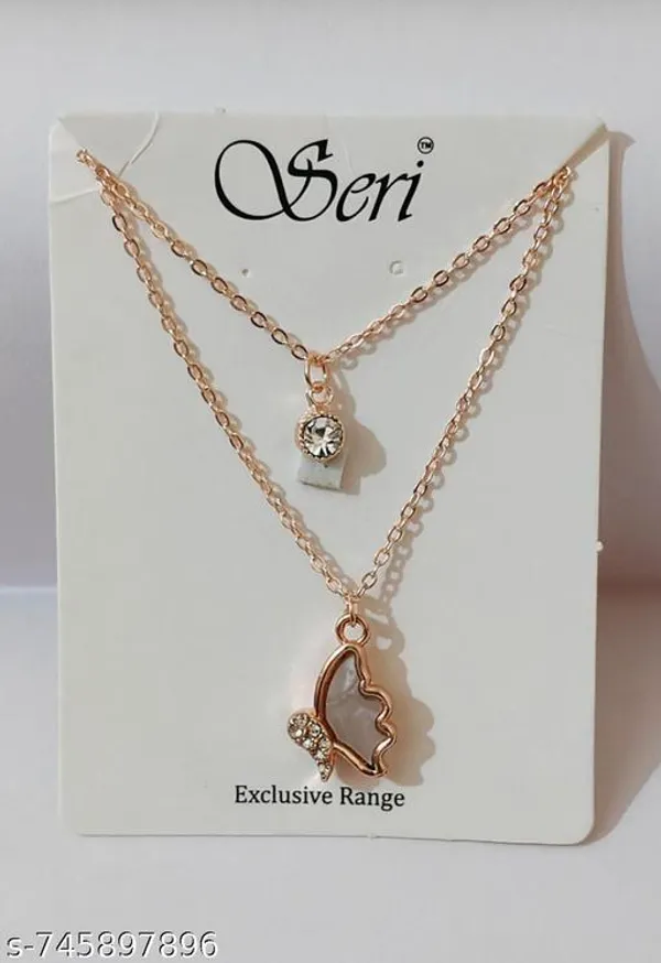Rose_Gold_Seri_Rose_Tone_Double_Layered_Necklace_With_Crystal_Solitaire_And_Floral_Pendant