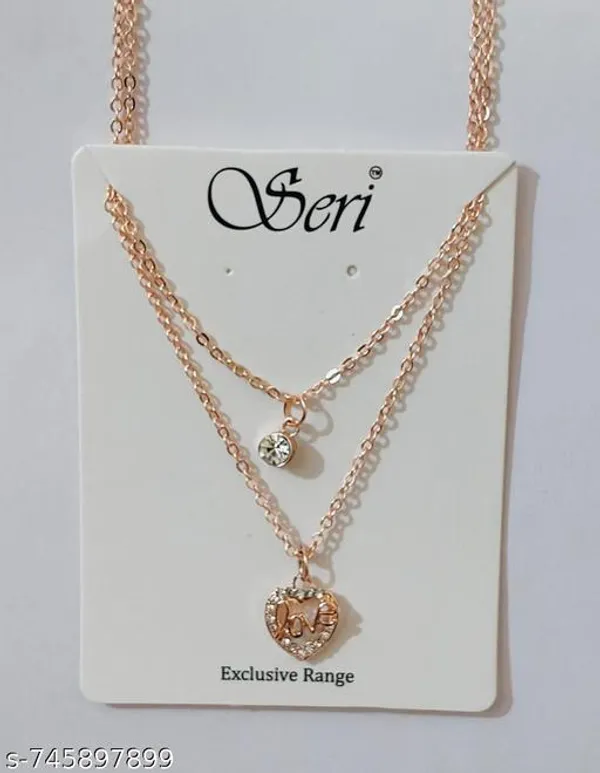 Rose_Gold_Seri_Rose_Gold_Tone_Double_Layered_Necklace_With_Crystal_Solitaire_And_Floral_Pendant