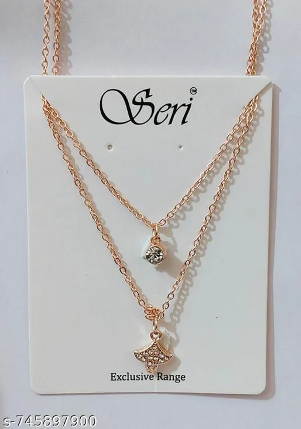 Rose_Gold_Seri_Tone_Double_Layered_Necklace_With_Crystal_Solitaire_And_Floral_Pendant