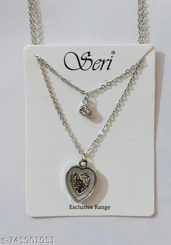 Silver_Exclusive_Layered_Heart_Star_Pendant_Necklace_Romantic_Gift_For_Her