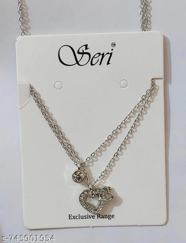 Silver_Exclusive_Rose_Gold_Layered_Heart_Star_Pendant_Necklace_Romantic_Gift_For_Her