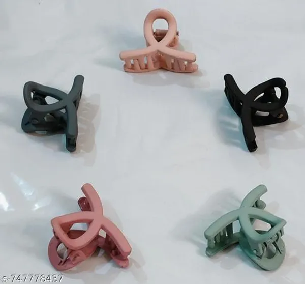Multicolor_Large_Matte_Hair_Clips_For_Women_Strong_Hold_Geometric_Claw_Clips_Thick_Hair_Accessories_Pack_Of_5